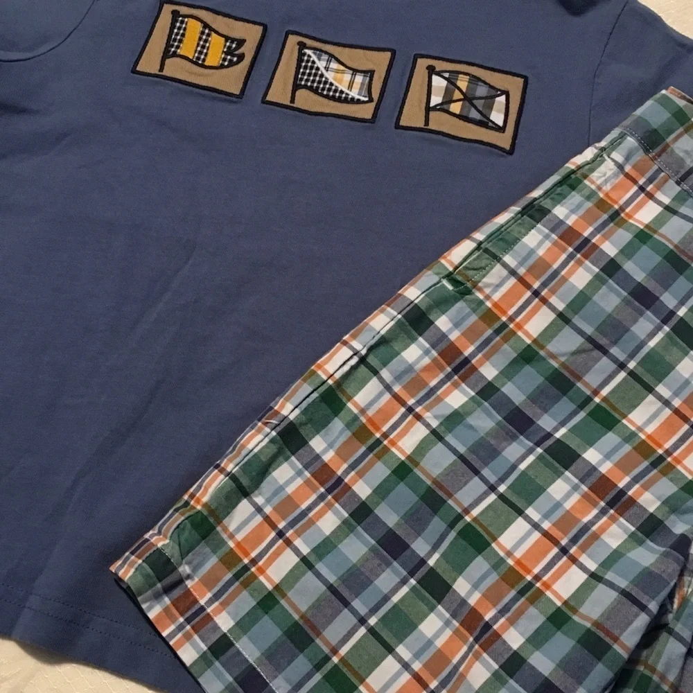 🦎Janie and jack gorgeous boys set size 4🦎 blue and green colors